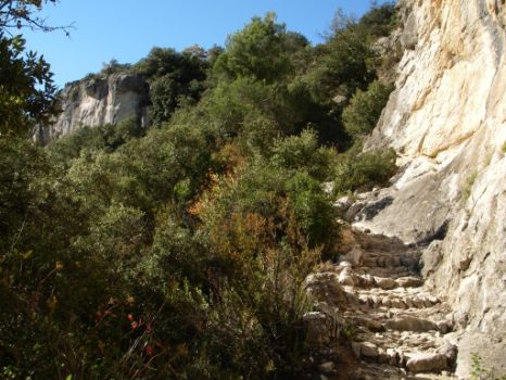 Escaleras para salvar un tramo de duro ascenso